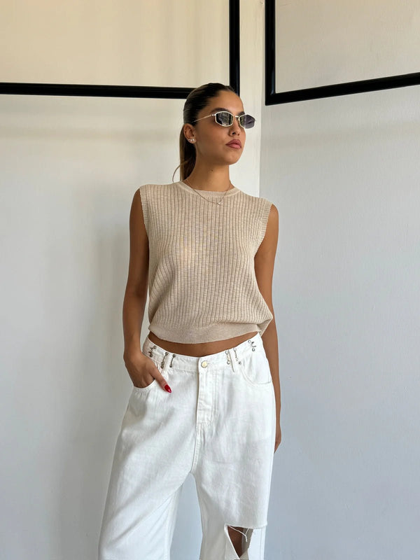 מכנס גינס ליהי לבן - BELLE BOUTIQUE