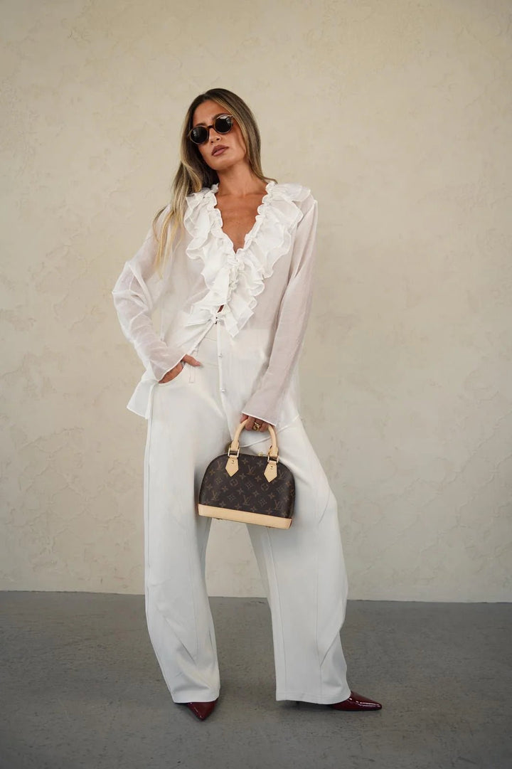 מכנס לימה לבן - BELLE BOUTIQUE