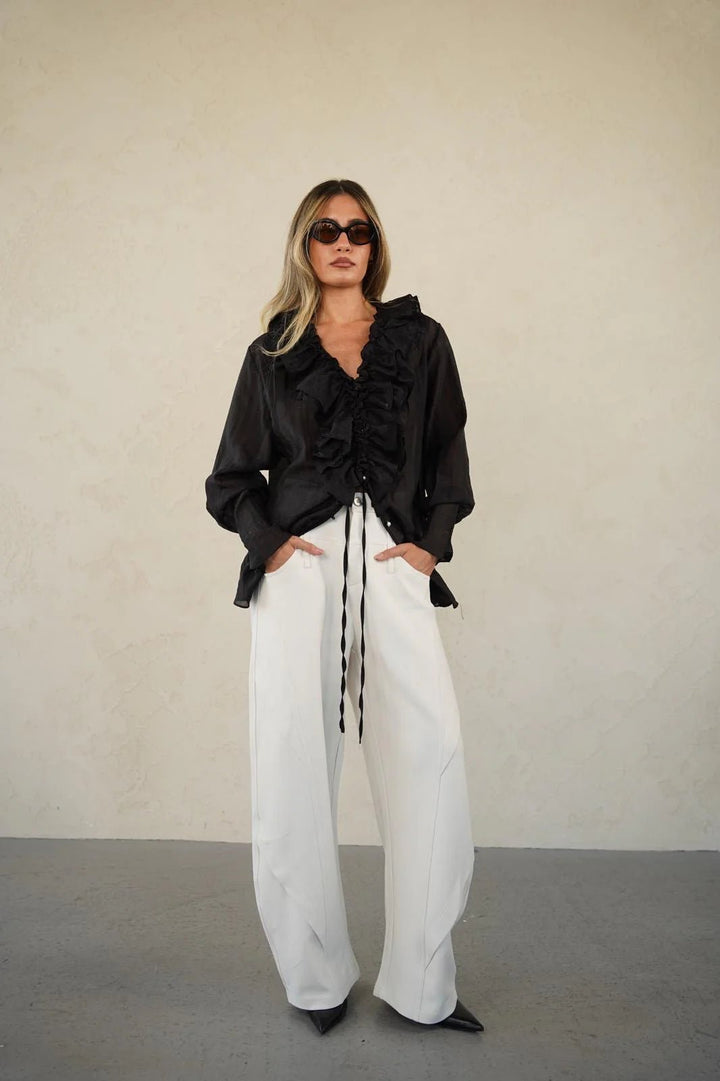 מכנס לימה לבן - BELLE BOUTIQUE