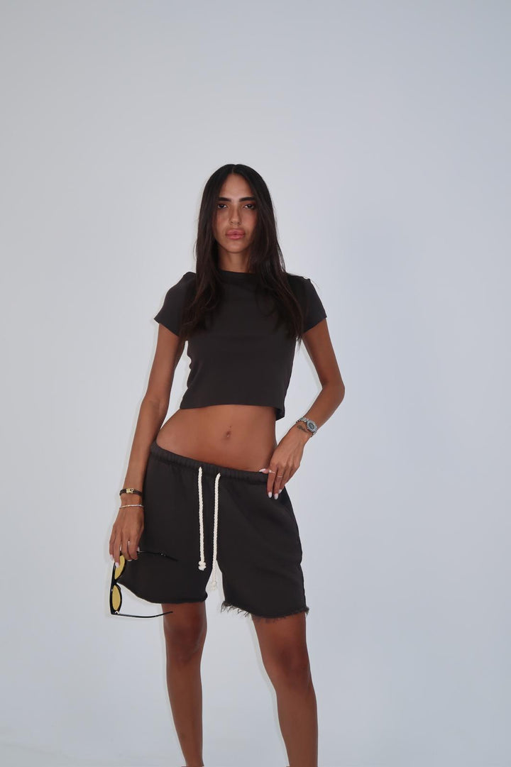 חליפה ריאליטי חום כהה - belle fashion