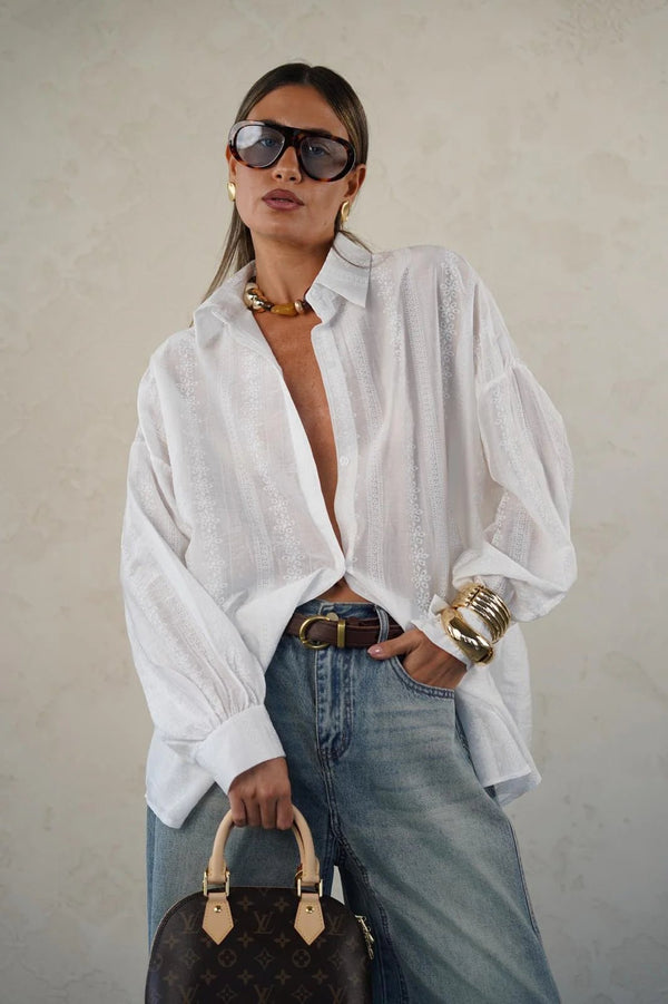 חולצה מכופתרת אלין - belle fashion