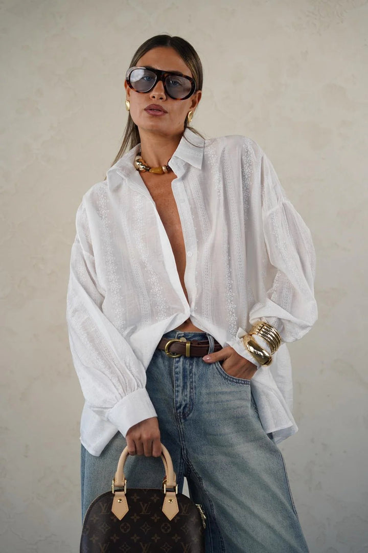 חולצה מכופתרת אלין - belle fashion