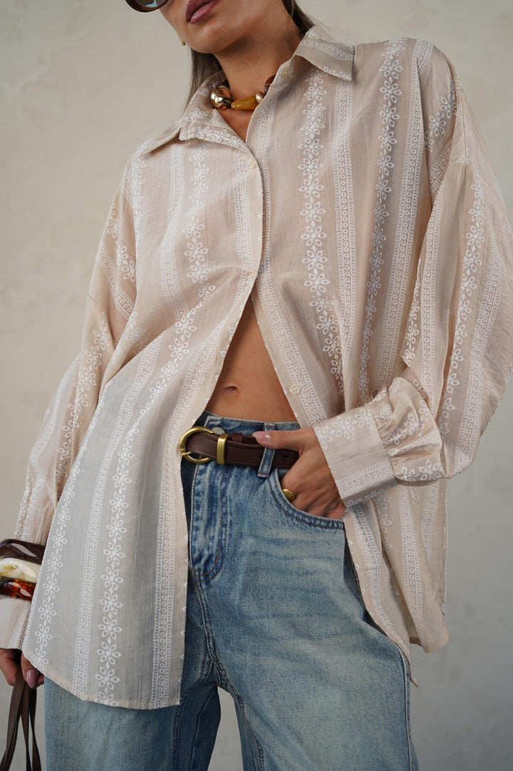 חולצה מכופתרת אלין - belle fashion