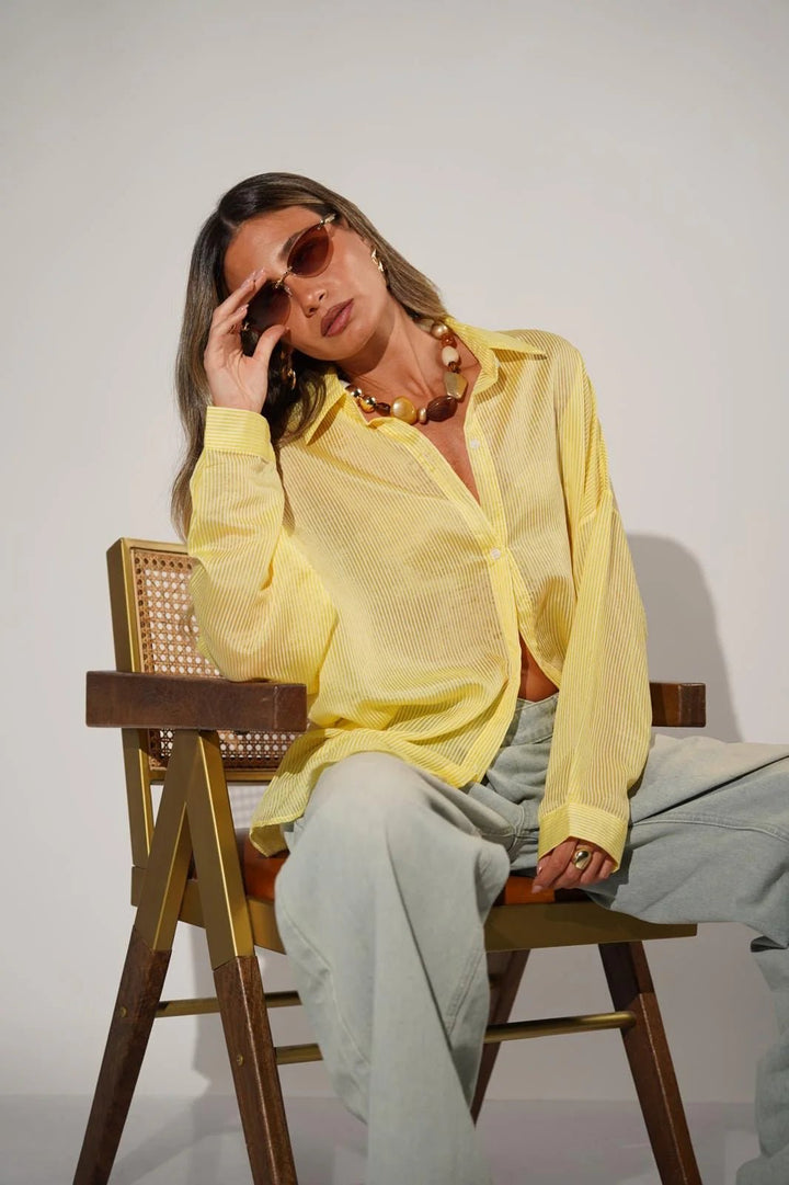 חולצה מכופתרת נטע - belle fashion